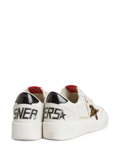 Golden Goose Leopard-print Leather Star Sneakers In White