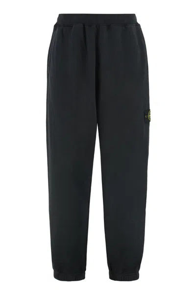 Stone Island Elastic Waist Sweatpants In Black
