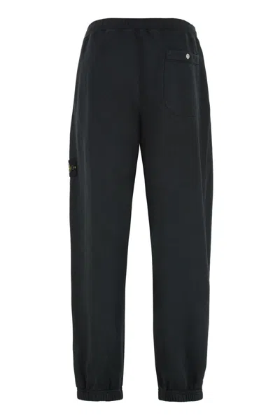 Stone Island Elastic Waist Sweatpants In Black