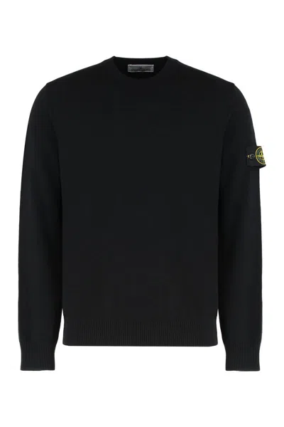 Stone Island Cotton Sweatshirt In Black
