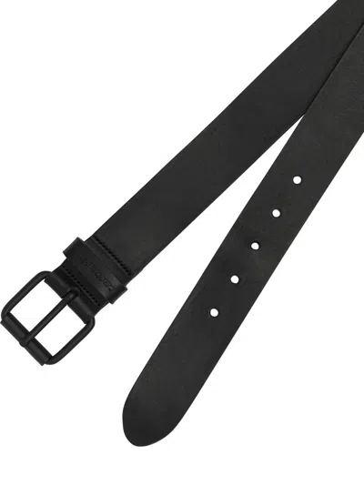 Carhartt Wip Black Leather Belt In Black