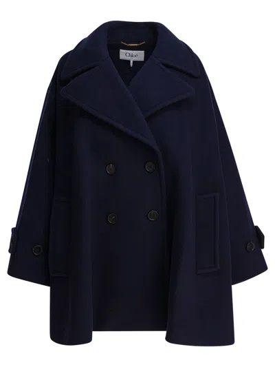 Chloé Women Double-breasted Wool-blend Coat