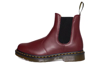 Dr. Martens' Dr.martens 2976 Yellow Stitch Chelsea Boots 'cherry Red' In Burgundy