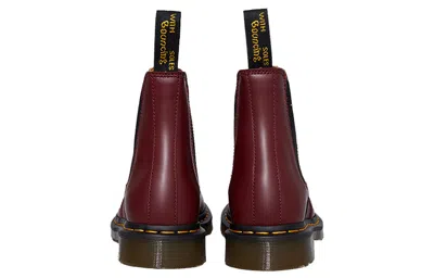 Dr. Martens' Dr.martens 2976 Yellow Stitch Chelsea Boots 'cherry Red' In Burgundy