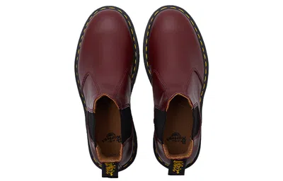 Dr. Martens' Dr.martens 2976 Yellow Stitch Chelsea Boots 'cherry Red' In Burgundy