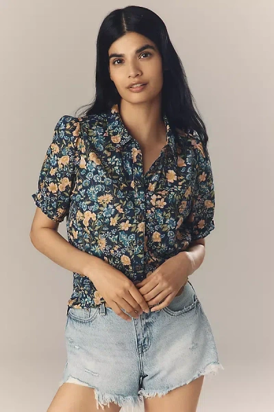 Anthropologie The Aly Puff-sleeve Blouse By Pilcro