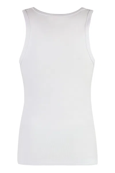 Diesel T-anky-d Ribbed Tank Top In White