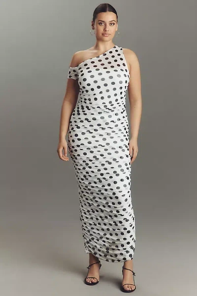 Afrm Biona Plus Slim Mesh Maxi Dress In Multi