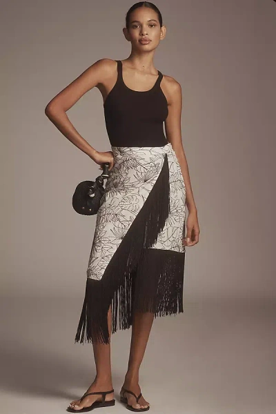 Le Superbe Fringe With Benefits Linen Blend Wrap Skirt