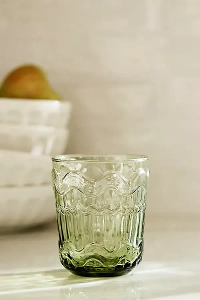 Anthropologie Polly Textured Juice Glasses, Set Of 4 In Green