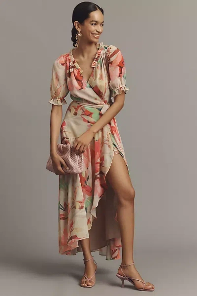 Hutch Bethany Petite Wrap Midi Dress In Multi