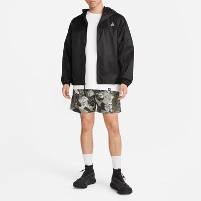 Nike Acg Color Block Pattern Lacing Casual Shorts Khaki Green