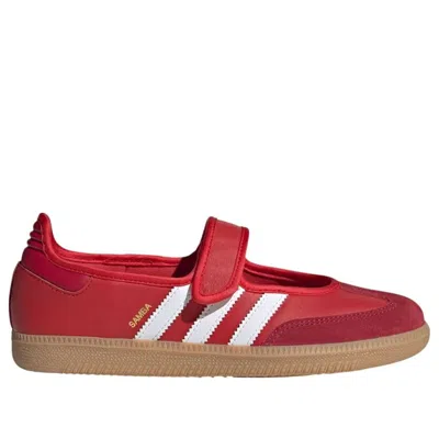 Adidas Originals Samba Jane Round Toe Sneakers With Stripes In Red