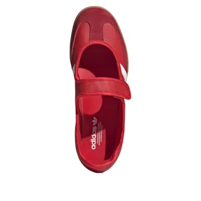Adidas Originals Samba Jane Round Toe Sneakers With Stripes In Red