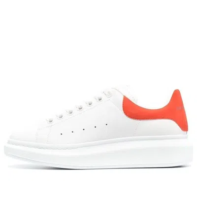 Alexander Mcqueen Men White Low Top Sneakers With Contrasting Heel With Embossed Logo Lettering In L In White