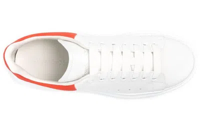 Alexander Mcqueen Men White Low Top Sneakers With Contrasting Heel With Embossed Logo Lettering In L In White