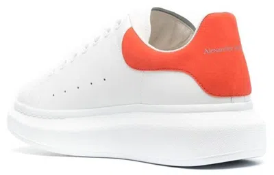 Alexander Mcqueen Men White Low Top Sneakers With Contrasting Heel With Embossed Logo Lettering In L In White