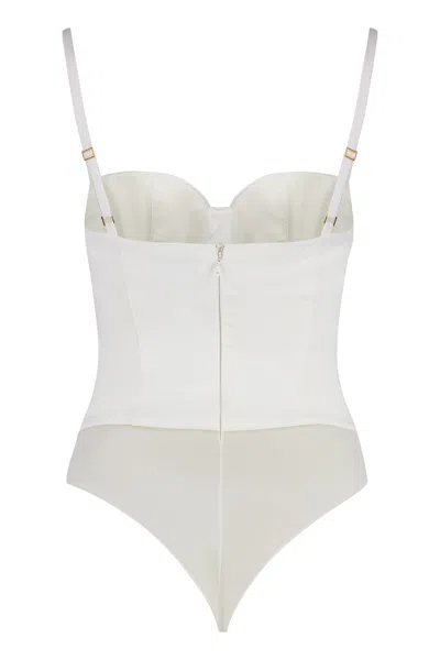 Elisabetta Franchi Criss Cross-straps Bodysuit In Neutral