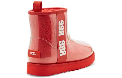 Ugg (wmns)  Classic Clear Mini Large Logo Fleece Lined In Red