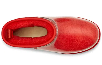 Ugg (wmns)  Classic Clear Mini Large Logo Fleece Lined In Red