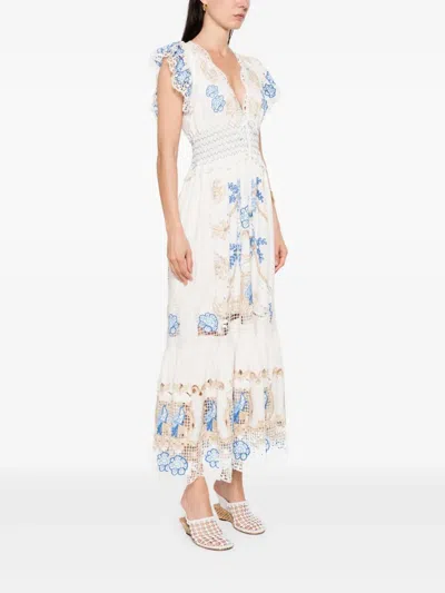 Farm Rio Off-white Linen Blend Dresses