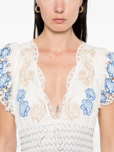 Farm Rio Off-white Linen Blend Dresses