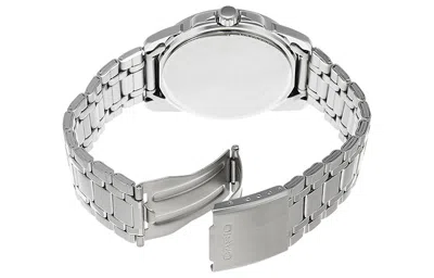 Casio Standard Steel Band Men's White Stainless Steel Strap White Dial Mens White Analog