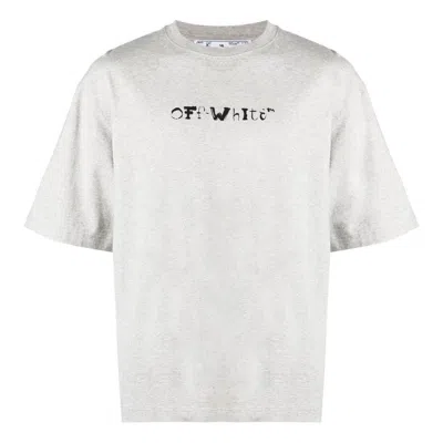 Off-white Faces Print Short-sleeve T-shirt In Gray