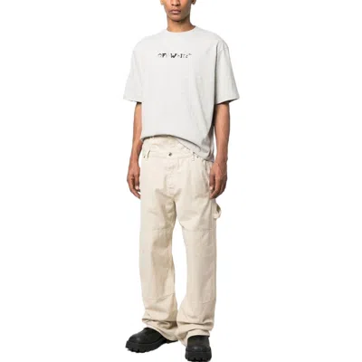 Off-white Faces Print Short-sleeve T-shirt In Gray