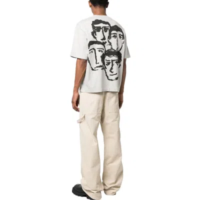 Off-white Faces Print Short-sleeve T-shirt In Gray