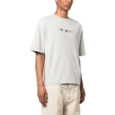 Off-white Faces Print Short-sleeve T-shirt In Gray