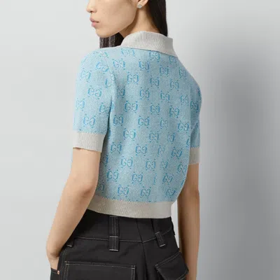 Gucci (wmns)  Gg Wool Jacquard Polo 'light Blue'