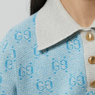 Gucci (wmns)  Gg Wool Jacquard Polo 'light Blue'