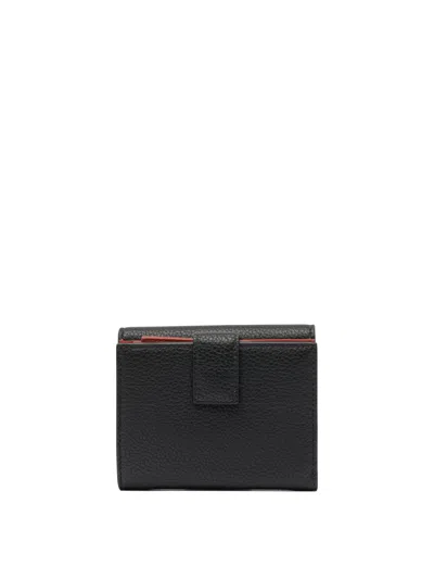 Ferragamo Compact Textured Leather Accessories In Black