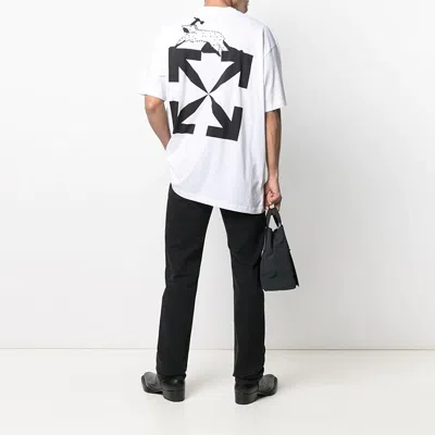 Off-white Ss21 Mona Lisa Rubber Strap Printing Pullover Short Sleeve White