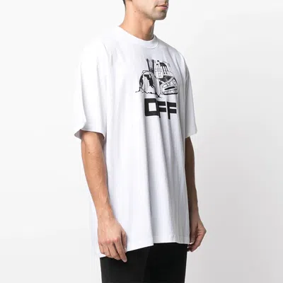 Off-white Ss21 Mona Lisa Rubber Strap Printing Pullover Short Sleeve White