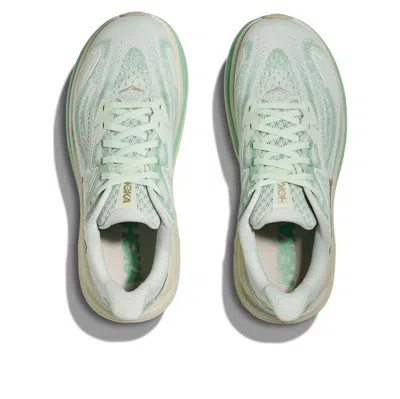 Hoka Clifton 10 Rubber-trimmed Jacquard-mesh Sneakers In Green
