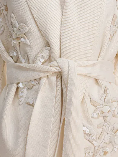 Golden Goose Belted Knitted Cardigan In White