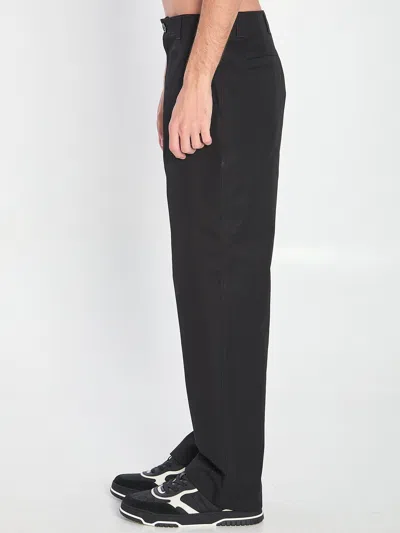 Gucci Pant Comp. Cott. Twil Double W In Black