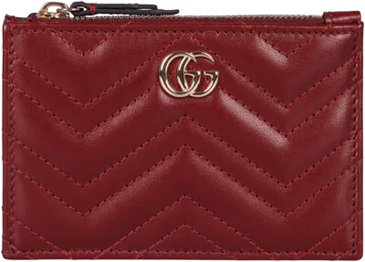 Gucci Leather Keyring In Red