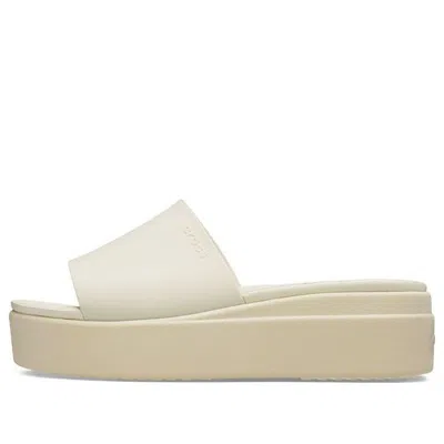 Crocs (wmns)  Brooklyn Slide 'white Beige' In Neutral