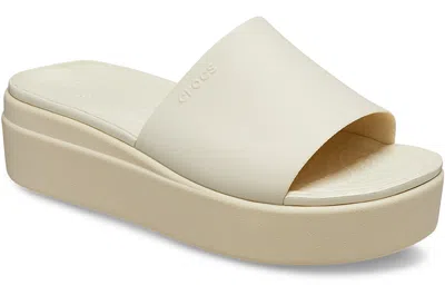 Crocs (wmns)  Brooklyn Slide 'white Beige' In Neutral