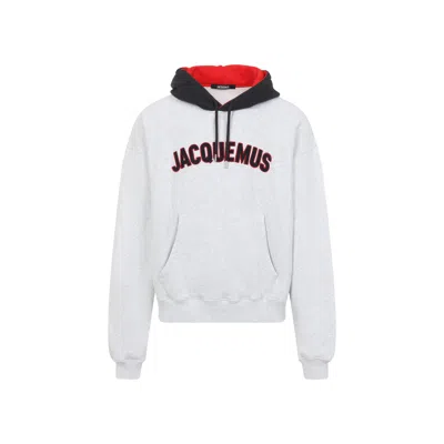 Jacquemus Light Grey Le Hoodie Baseball Sweatshirt Men In Gray