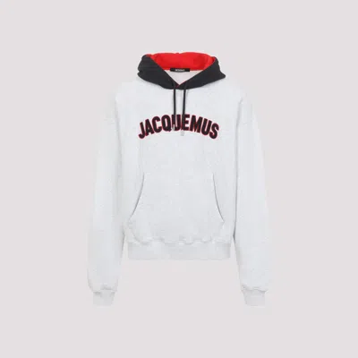 Jacquemus Light Grey Le Hoodie Baseball Sweatshirt Men In Gray