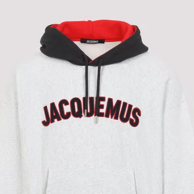 Jacquemus Light Grey Le Hoodie Baseball Sweatshirt Men In Gray