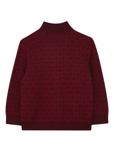 Givenchy Monogram Zip-up Cardigan In Red