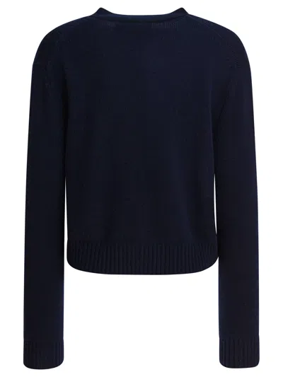 Lisa Yang Cropped Marion Cardigan With Deep V-neckline In Blue