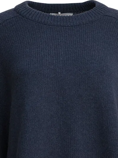 Lisa Yang Cropped Cashmere Sweater With Round Neckline In Blue