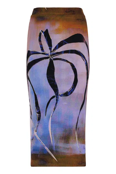 Louisa Ballou Printed Midi Skirt