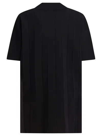 Max Mara Keyhole Short Sleeve Tie Detail Top In Black